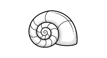 Detailed illustration of a snail shell. © Asbut