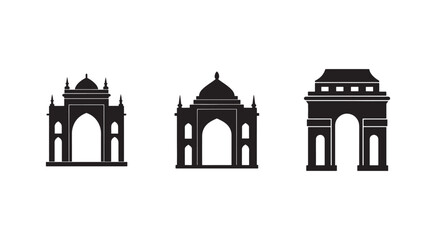 Obraz premium Monument architecture silhouette icons famous landmarks travel history culture