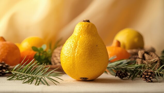 Sukkot festival symbol: Etrog (citron) - one of the four species