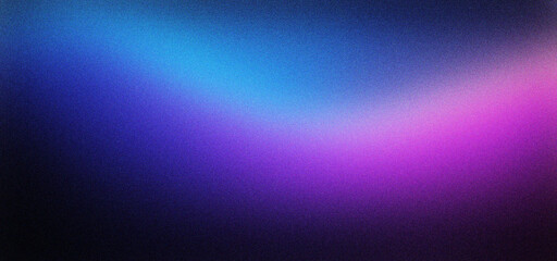 Obraz premium Abstract grainy gradient background with blue and purple light, soft neon texture with film grain effect, vibrant colorful blur for modern digital design and web banners