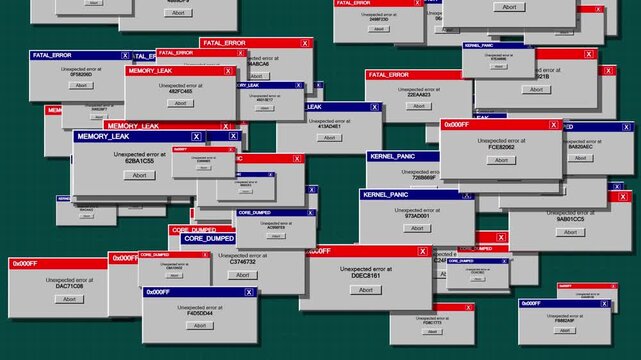 Kernel Panic Fatal Error System Crash Memory Leak Code Screen.