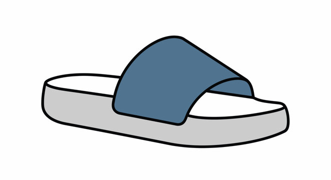 Blue and white flip flop sandal.