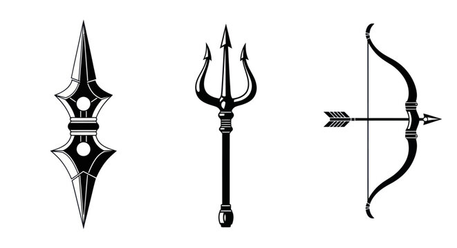 Medieval fantasy weapons set.