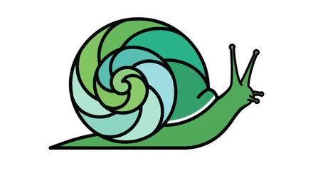 Colorful cartoon snail shell creature. © Dena