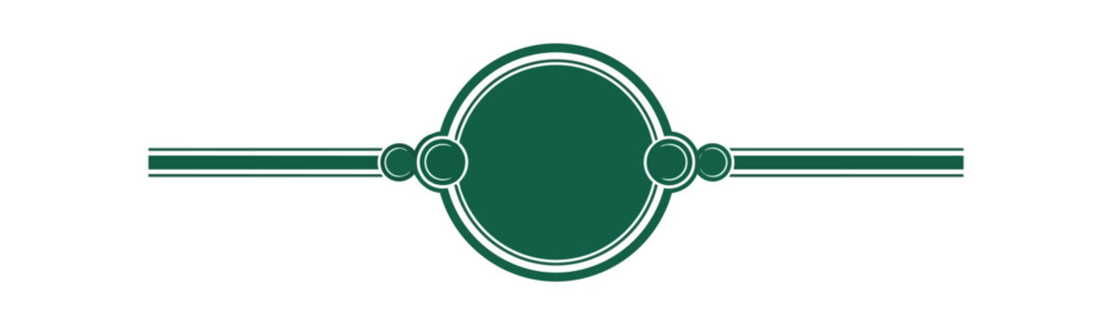 Abstract green graphic design element with circular shapes and lines