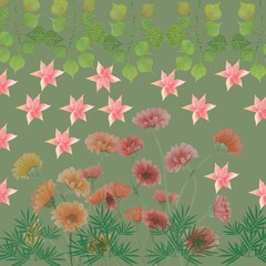 Fototapeta premium Untitled design - 1Nature Inspired Seamless Floral Design