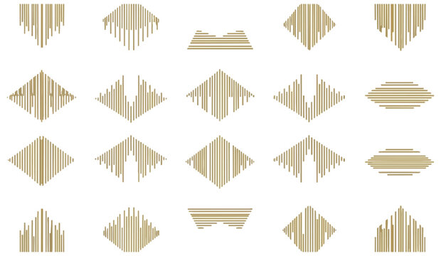 Abstract geometric pattern in neutral colors on black background