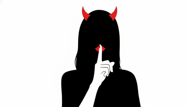 Silent Deviless: Shushing Female Silhouette