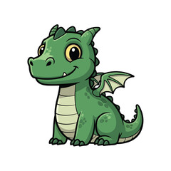 Fototapeta premium cute fantasy baby dragon cartoon mascot illustration