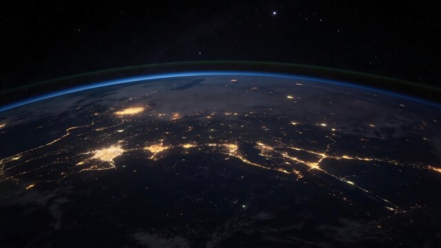 Earth at night from space