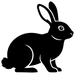 Obraz premium Rabbit sitting animal silhouette illustration of bunny in clean vector graphic style