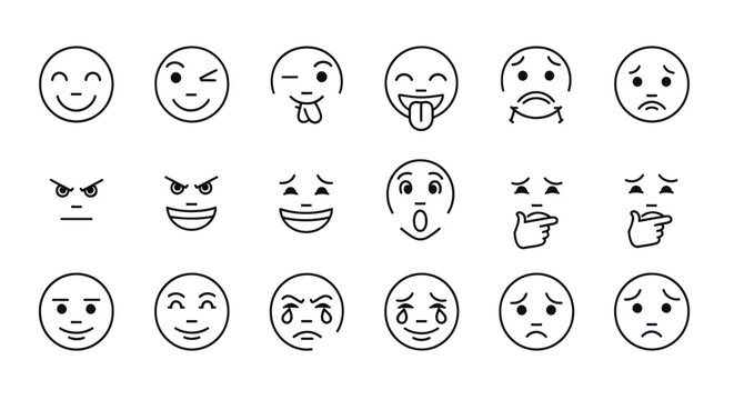 Collection of various emoticon faces.