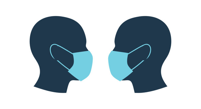 Two people wearing face masks.