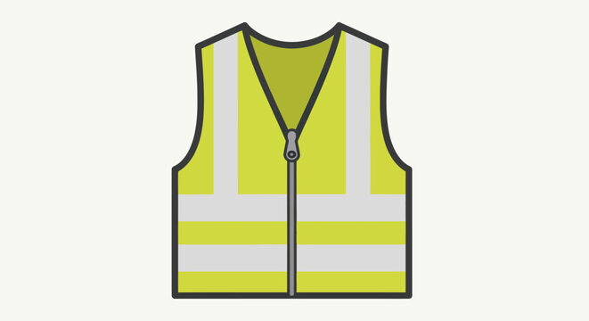 Yellow Safety Vest with Reflective Strips.