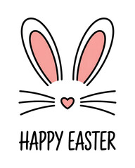 Obraz premium Easter Bunny Cute Design: Playful Art & Vibrant Colors for a Joyful Spring Celebration and Holiday Greeting