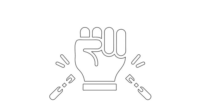 Whiteboard Animation of Fist Breaking Metal Chains