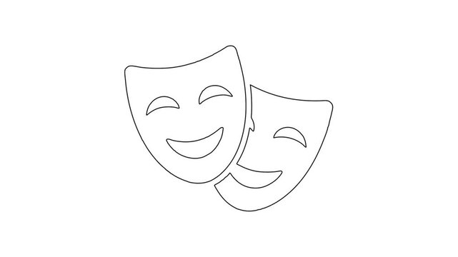 Whiteboard Animation of Comedy and Tragedy Theater Masks