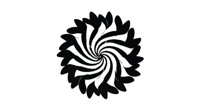 Abstract swirl pattern featuring a circular vortex of monochromatic organic shapes creates a dynamic visual effect that is perfect for artistic backgrounds or modern graphic design projects.