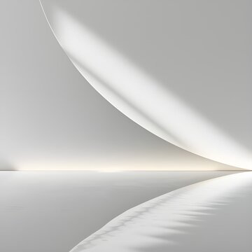 Curved Light Reflection Glossy Surface Minimal Luxury Background