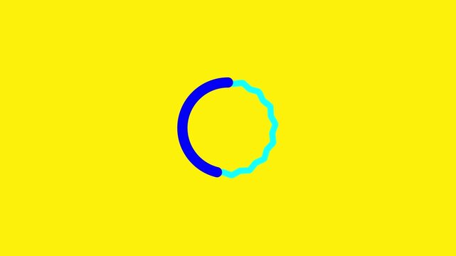loading icon animation, in which a circle rotates on a yellow background 4k video