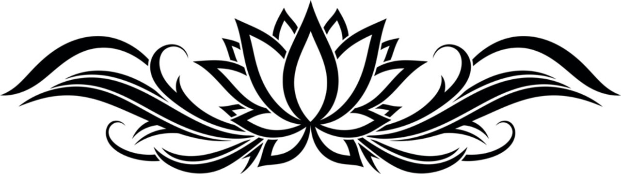 Silhouette of a yoga lotus pose silhouette for mindfulness and meditation