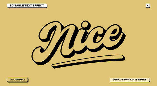 Nice 3D Editable Text Effect with Retro Script Typography and Vintage Mustard Background