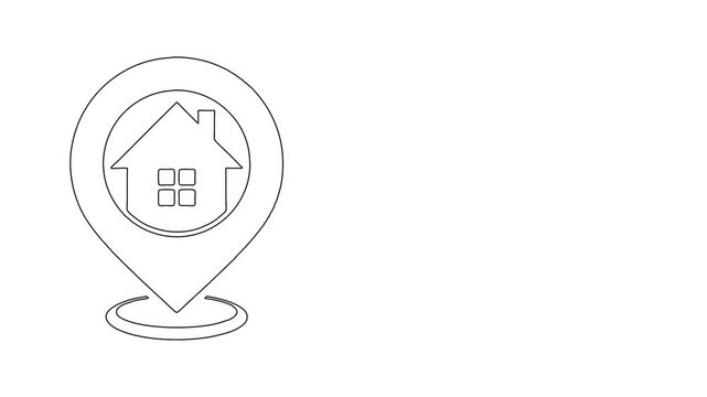 Whiteboard Animation of Home Location Pin Map Icon
