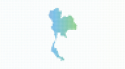 Fototapeta premium Thailand dotted map vector with gradient halftone dots, modern abstract country map illustration