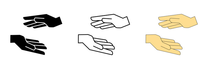 Obraz premium Hand set icon on white background