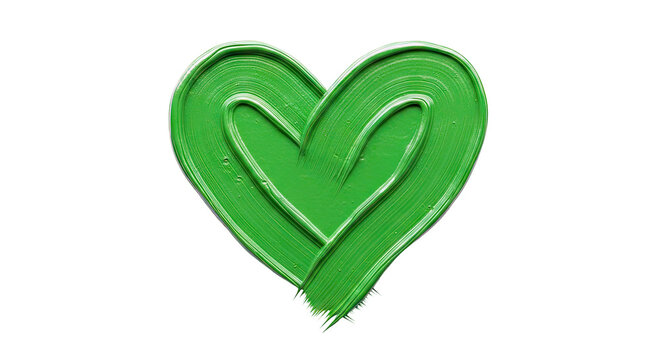 Green Heart Brush Stroke