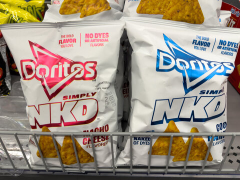 Doritos Simply NKD Tortilla Chips Bags On Store Shelf
