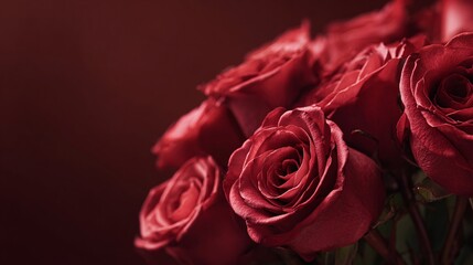 Fototapeta premium Bouquet of Red Roses on Dark Background.