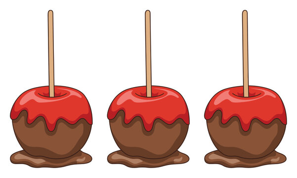 Colorful Candy Apple Vector Illustration