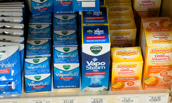 Vicks VapoRub And Emergen C Vitamin Display Pharmacy Shelf