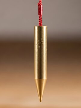 Elegant brass pendulum with delicate red cord for divination practices