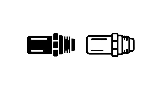 Spark plug icon set, internal combustion engine component