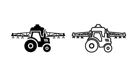 Sprayer tractor icon, agricultural machine, farm equipment technology © MdDelowar