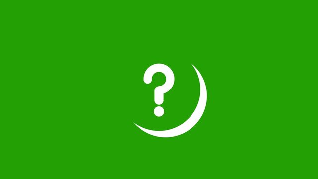 White circle transforms into question mark. Motion graphics of question mark icon concept