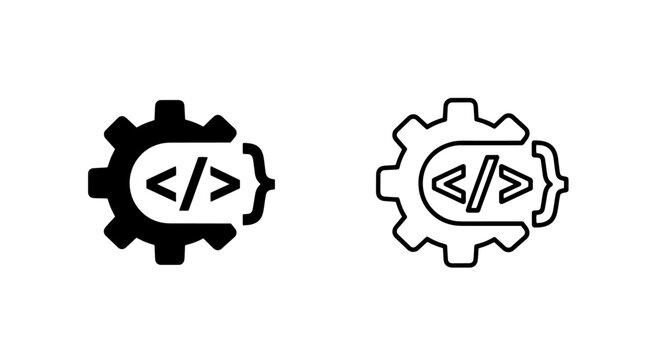 Code integration gear icon: software development plugin and system functionality module