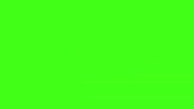 Hand drawn fire animation on green screen with 2d cartoon flame motion and burning spark effects