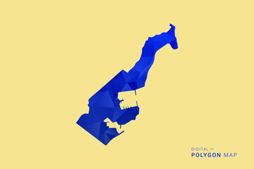 Obraz premium Monaco Map - Low poly polygon map in deep blue gradient on soft beige background, modern minimal geometric design, clean abstract vector illustration with faceted triangulated style.