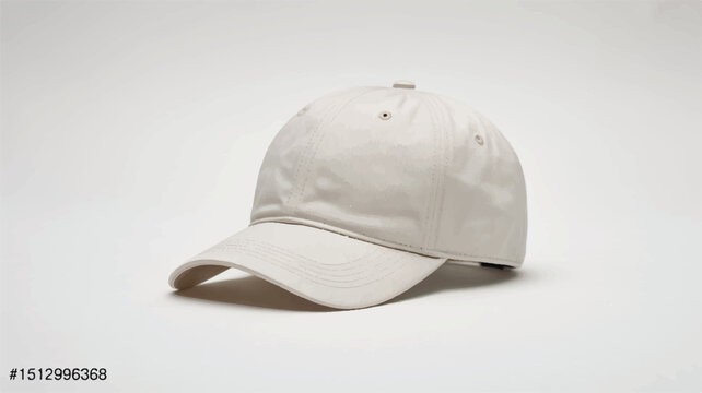 White baseball cap on plain surface