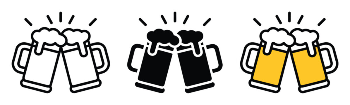 Beer Glasses Cheers Vector Illustration