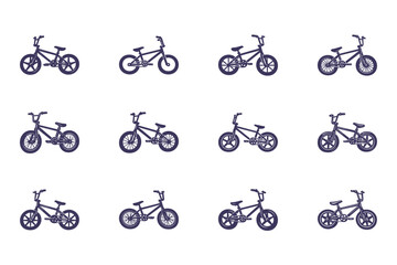 Obraz premium Stylized BMX Bicycle Vector Illustration Grid on White Background