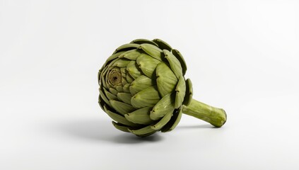 Fototapeta premium white background with lone artichoke path