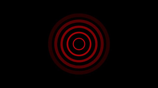  Digital radio wave signal animation. Expanding radio waves technology Digital radio waves white circle diffusion  -4k video. on a black background.