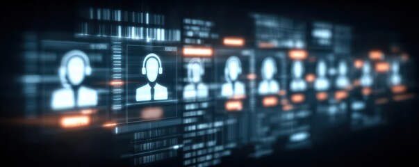 Fototapeta premium Real time assistance and system management ensure a service solution for every client with support.