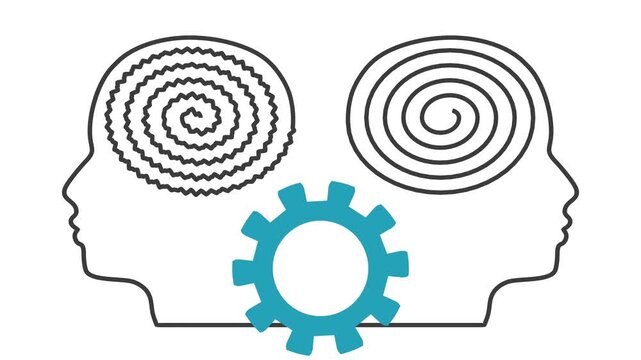 Personal growth and development. Business and education concept. Metaphor of problem solving, chaos and mess, difficult situation. Connected human heads