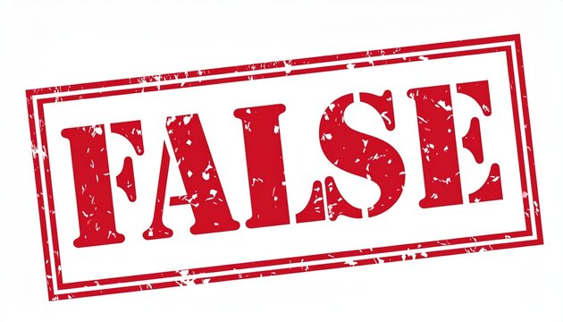 Red rectangular stamp false distressed texture incorrect claim