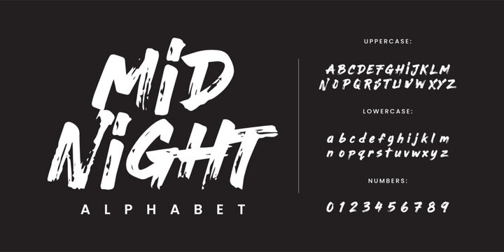 Midnight expressive brush script font with wet ink texture and italic motion style for fast racing movie branding